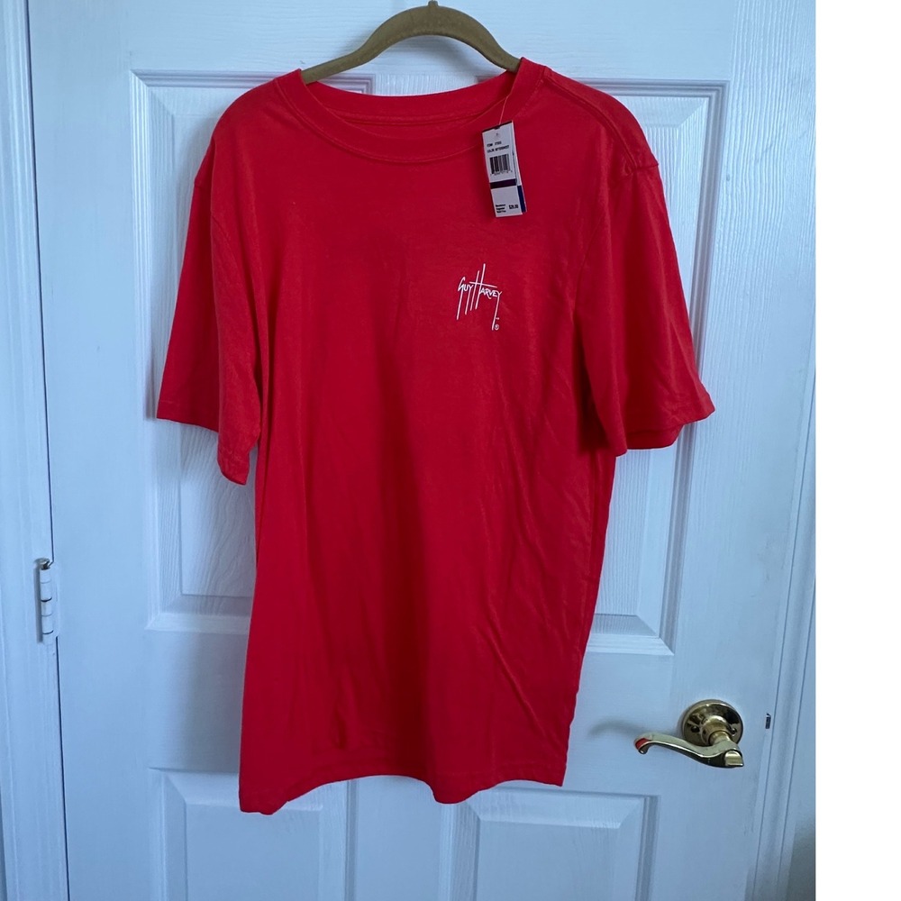 Guy Harvey Mens Red American Flag Marlin Graphic T-Shirt NWT Size Medium